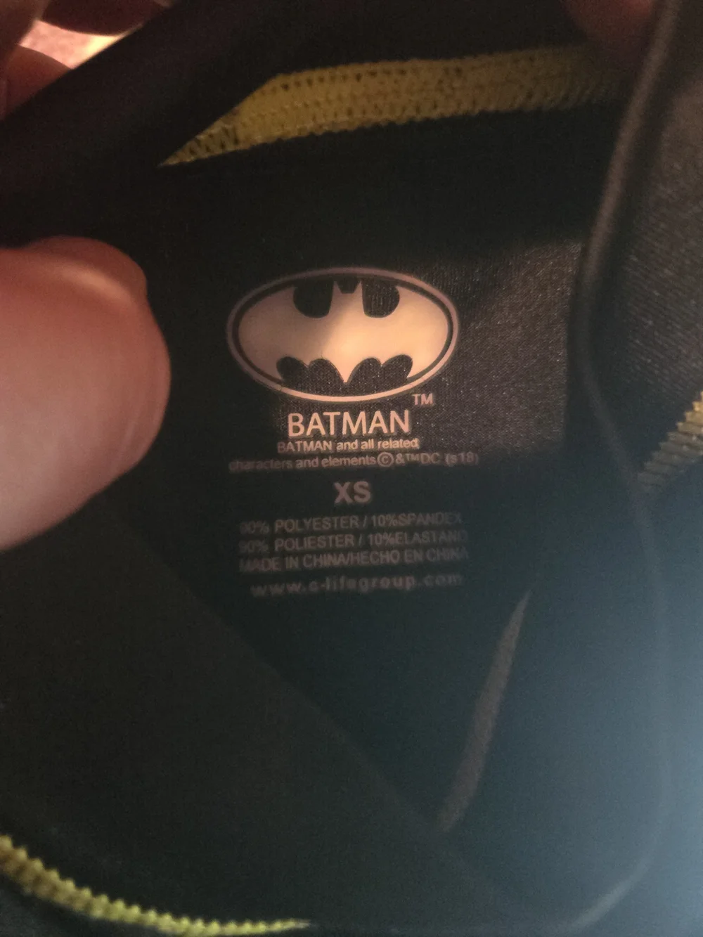 Batman Black and Yellow Logo Rash Guard-Size XS